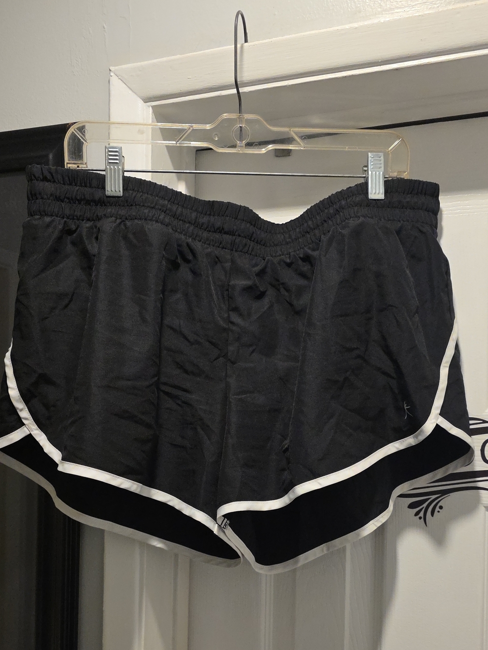 Danskin Now Black Athletic Shorts with White Piping